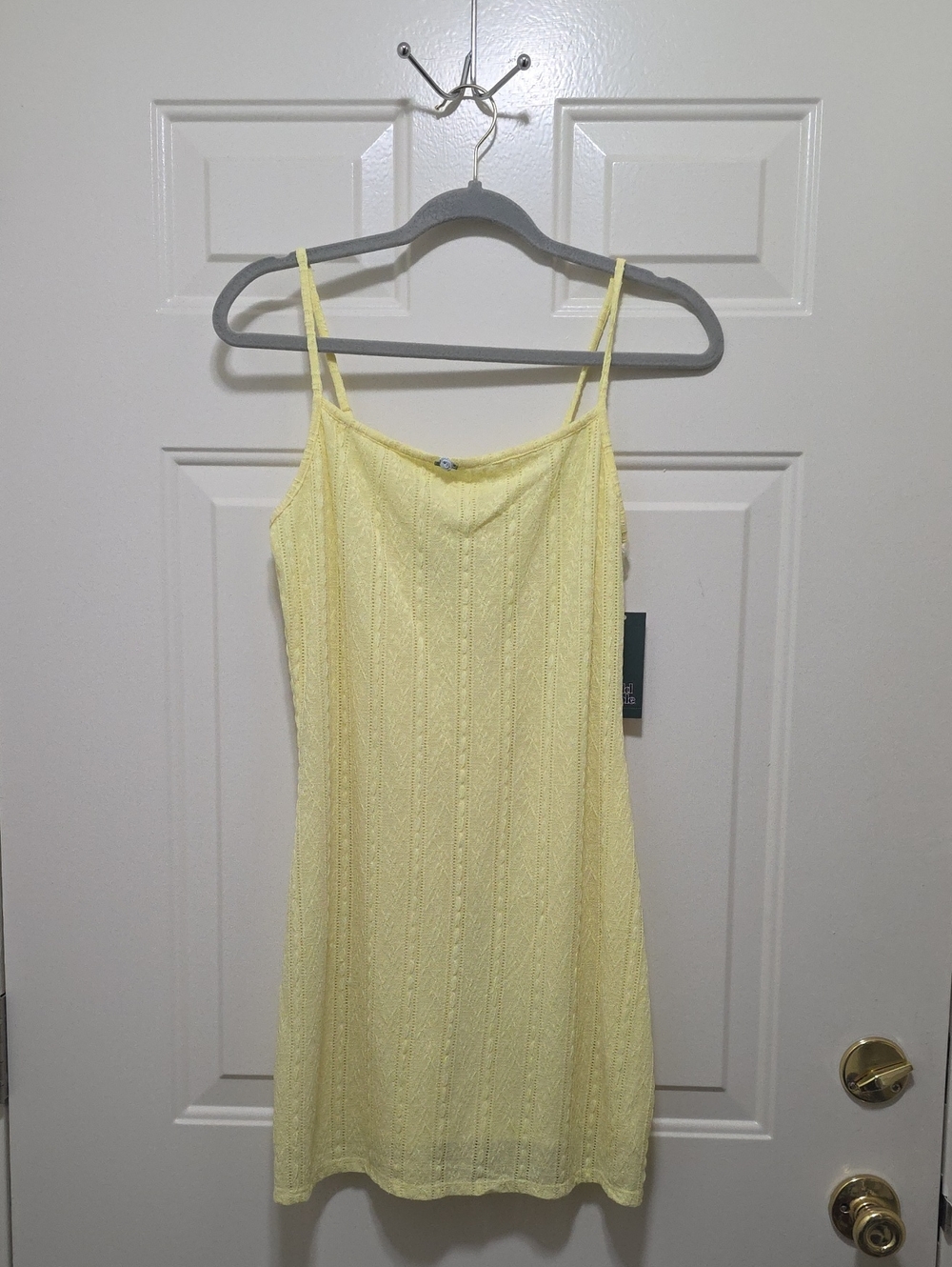 wild fable Pale Yellow Knit Mini Slip Dress